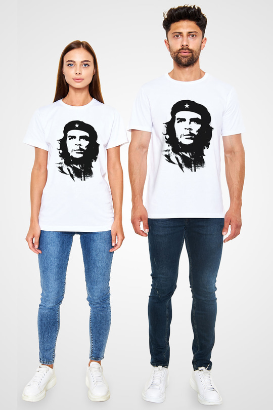 Che Guevara Beyaz Unisex Tişört T-Shirt - TişörtFabrikası