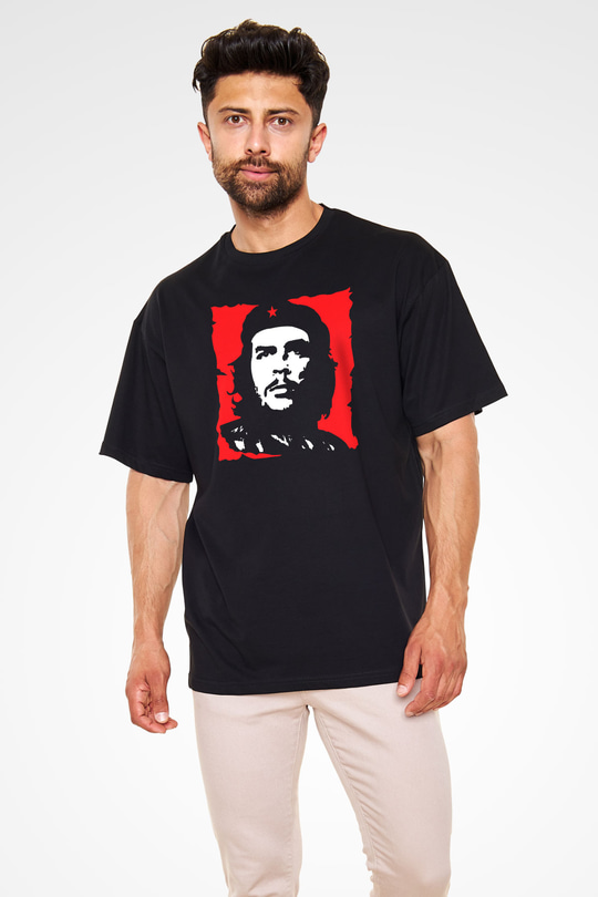 Che Guevara Siyah Unisex Oversize Tişört T-Shirt