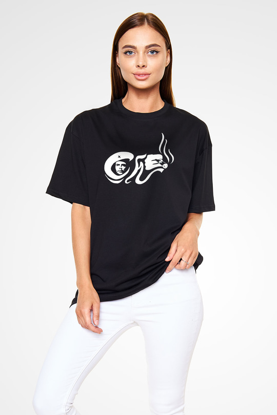 Che Guevara Siyah Unisex Oversize Tişört T-Shirt