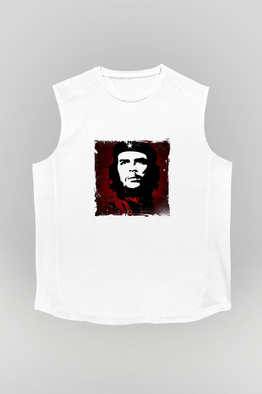Che Guevara Unisex Baskılı Beyaz Kolsuz Tişört