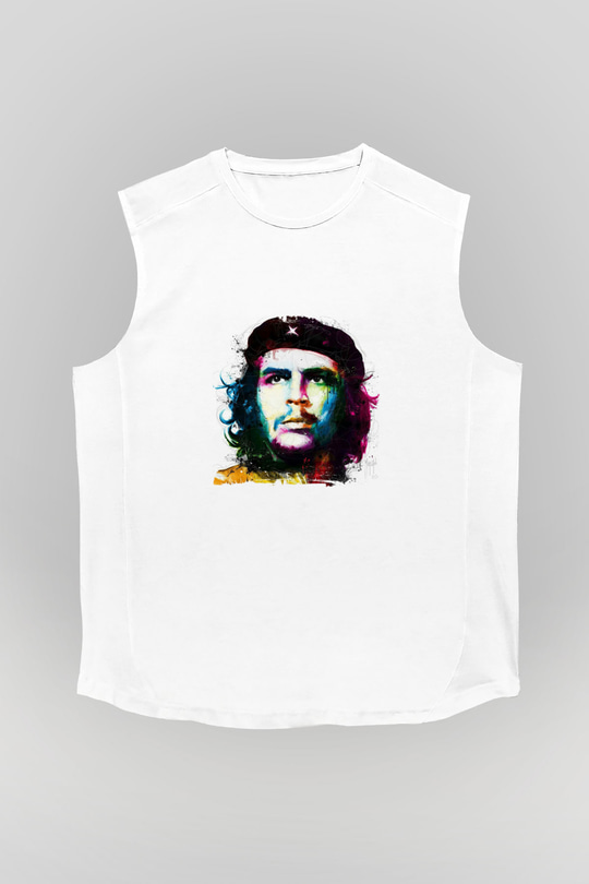 Che Guevara Unisex Baskılı Beyaz Kolsuz Tişört
