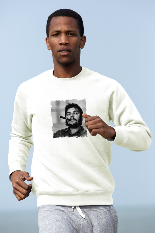 Che Guevara Unisex Baskılı Beyaz Sweatshirt