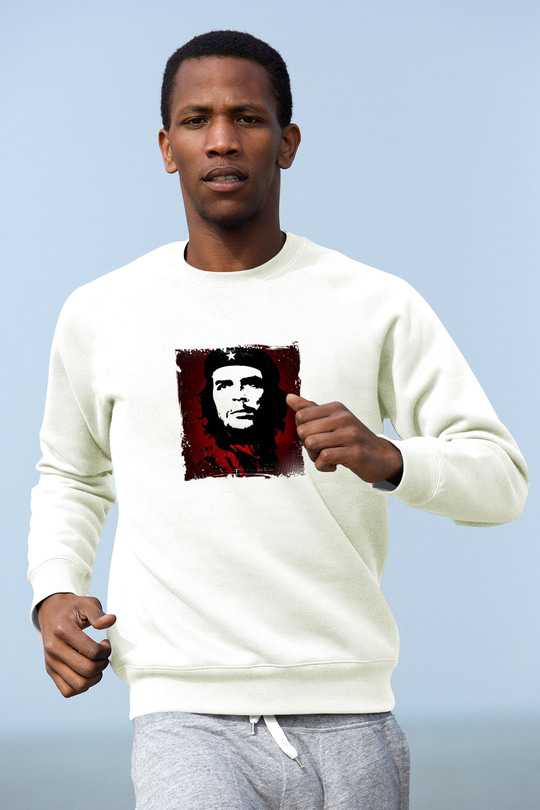 Che Guevara Unisex Baskılı Beyaz Sweatshirt