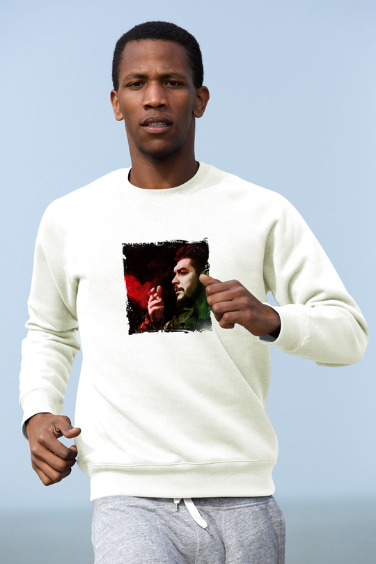 Che Guevara Unisex Baskılı Beyaz Sweatshirt