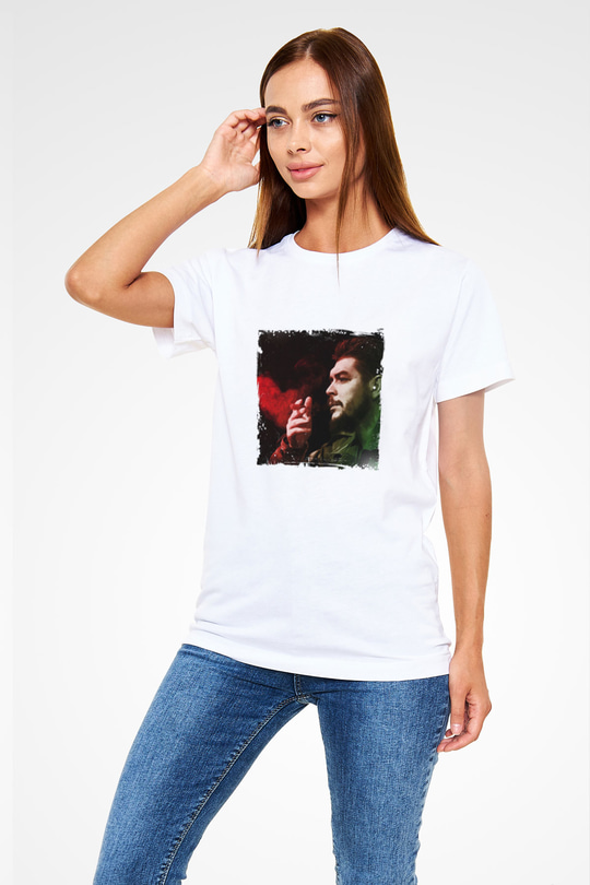 Che Guevara Unisex Baskılı Beyaz Tişört