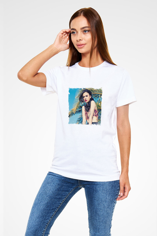 Cher Lloyd Baskılı Unisex Beyaz Tişört