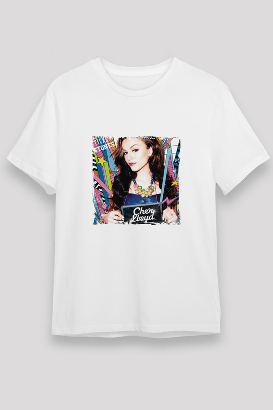 Cher Lloyd Baskılı Unisex Beyaz Tişört
