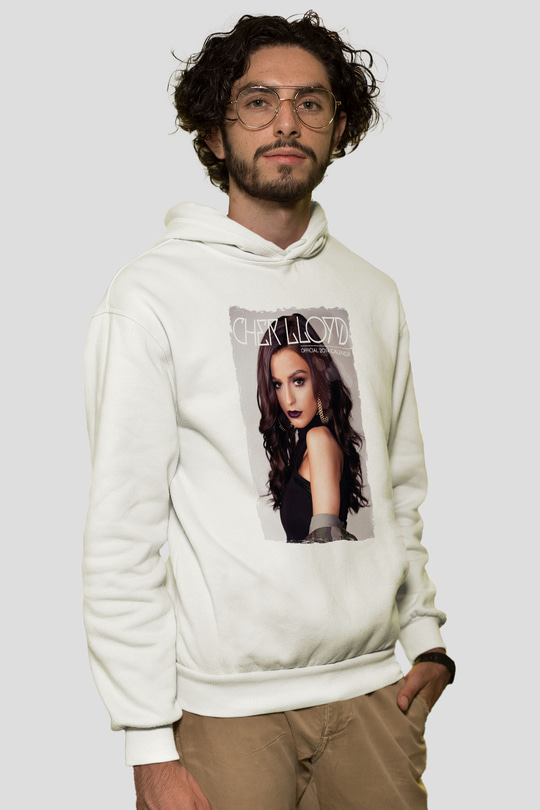 Cher Lloyd Beyaz Unisex Kapüşonlu Sweatshirt