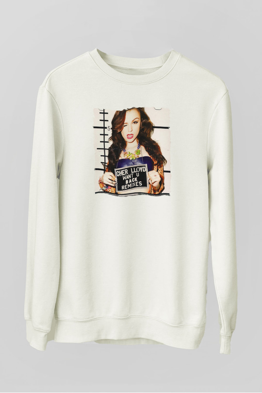 Cher Lloyd Beyaz Unisex Sweatshirt