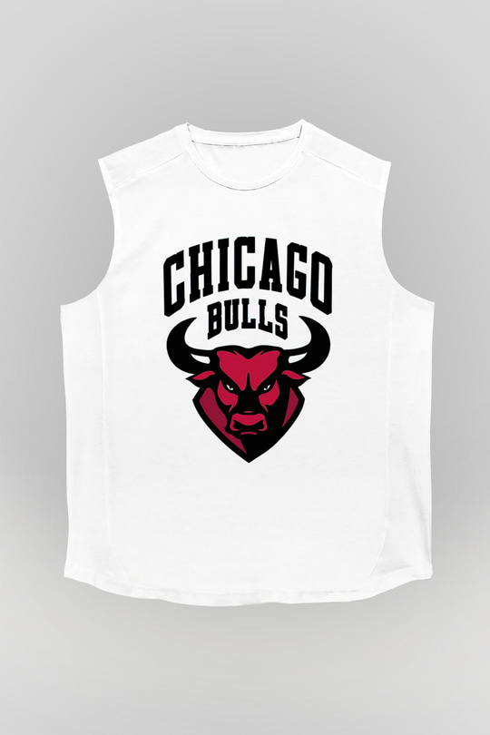 Chicago Bulls Beyaz Unisex Kolsuz Tişört