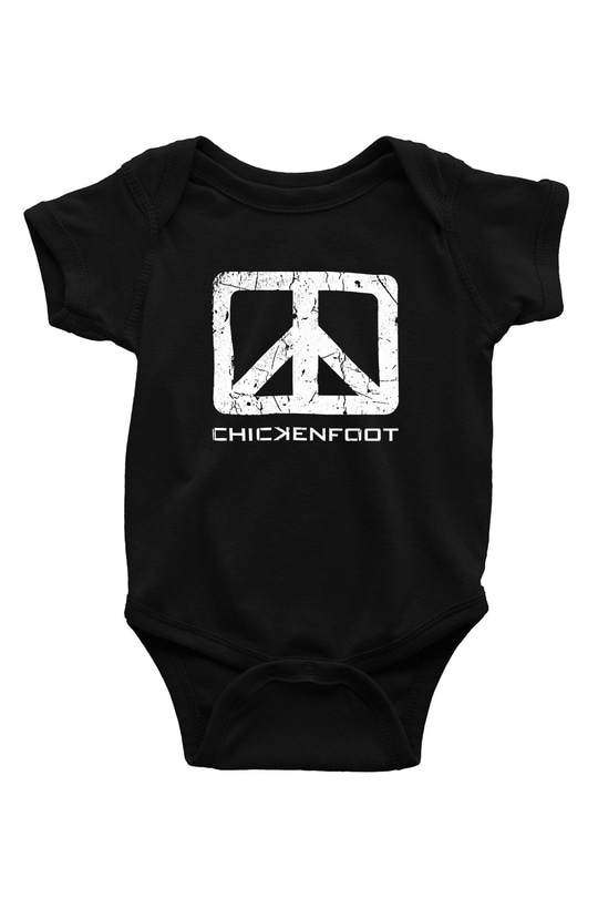 Chickenfoot Baskılı Unisex Siyah Bebek Body - Zıbın