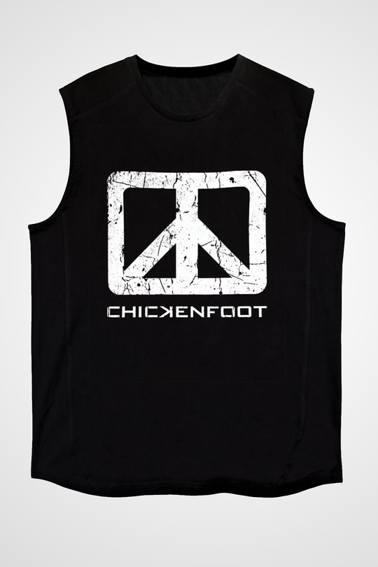 Chickenfoot Baskılı Unisex Siyah Kolsuz Tişört
