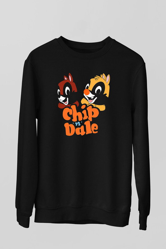Chipn Dale Rescue Rangers Siyah Unisex  Sweatshirt