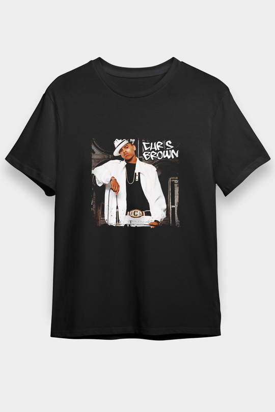 Chris Brown Baskılı Unisex Siyah Tişört