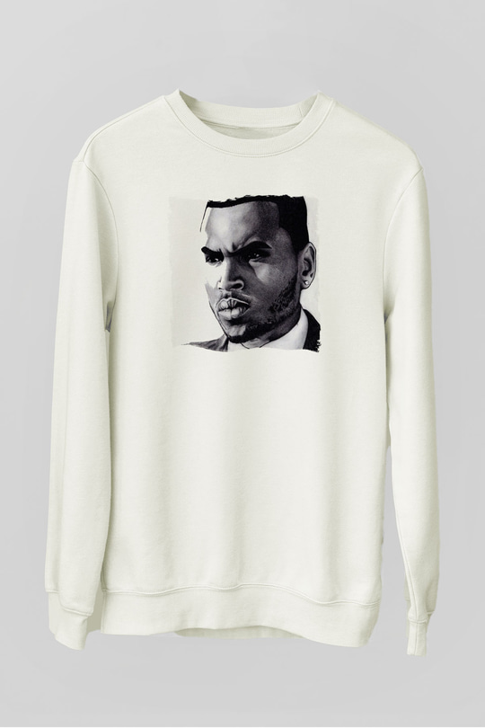Chris Brown Beyaz Unisex Sweatshirt