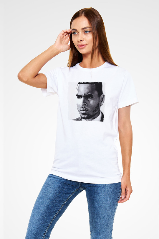 Chris Brown Beyaz Unisex Tişört T-Shirt - TişörtFabrikası