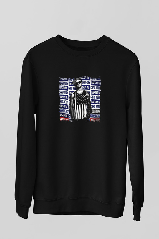 Chris Webby Baskılı Unisex Siyah Sweatshirt