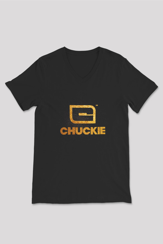Chuckie Siyah Unisex V Yaka Tişört