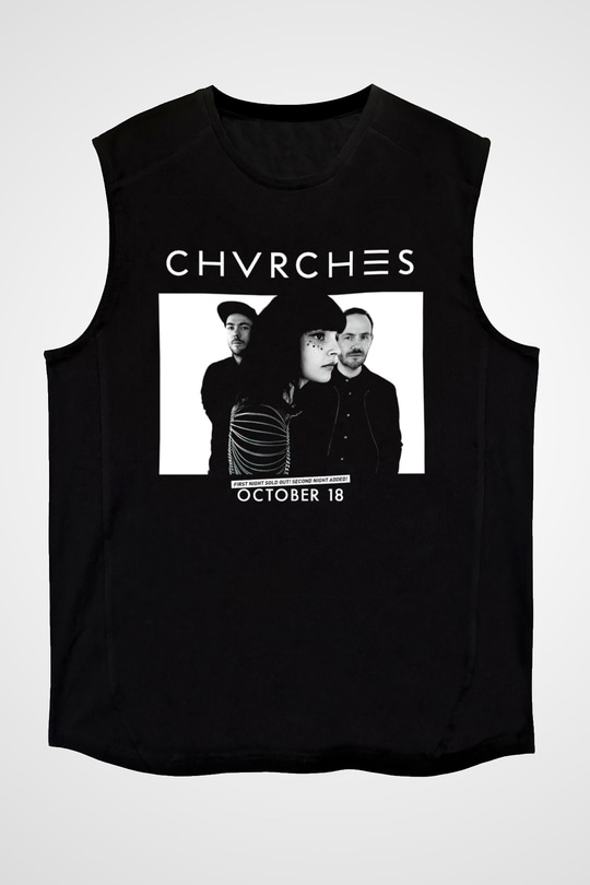 CHVRCHES Siyah Unisex Kolsuz Tişört