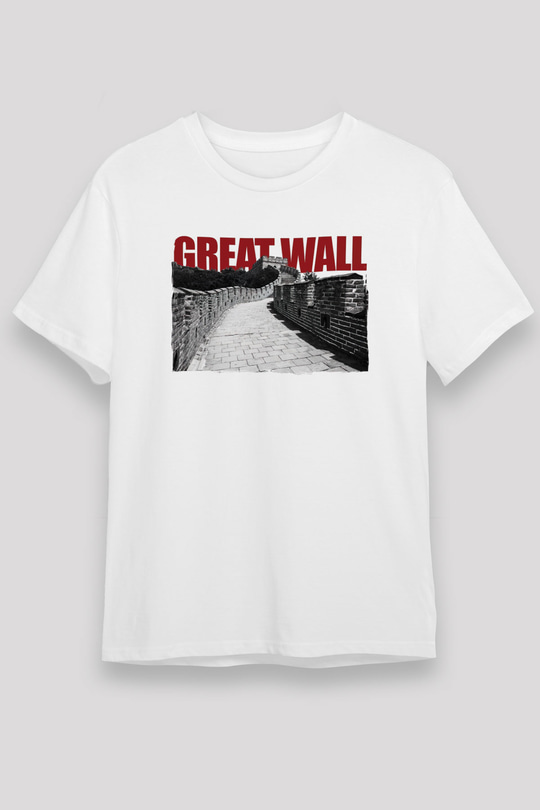 Çin Seddi Beyaz Unisex Tişört T-Shirt - TişörtFabrikası