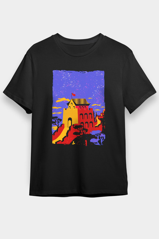 Çin Seddi Siyah Unisex Tişört T-Shirt - TişörtFabrikası