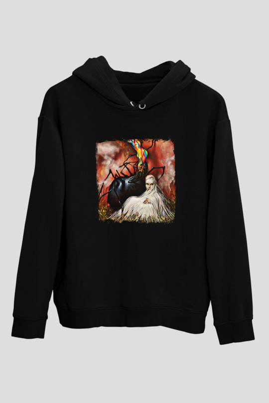 Circa Survive Baskılı Unisex Siyah Hoodie
