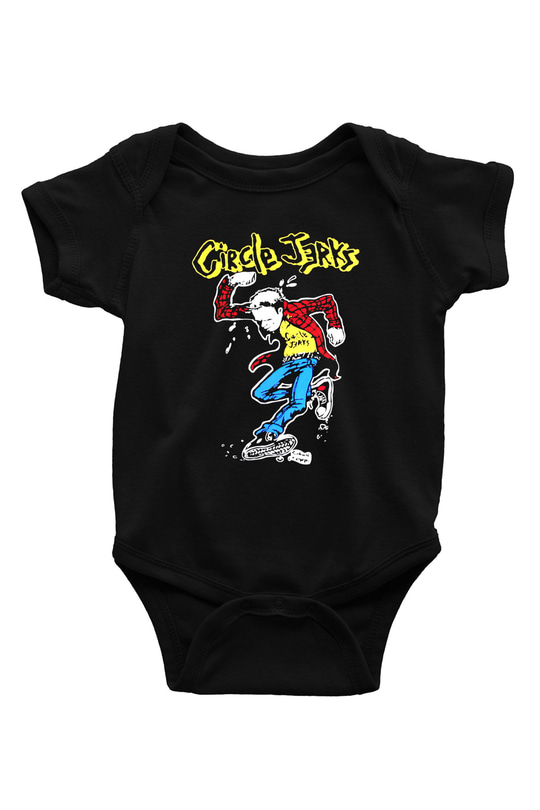 Circle Jerks Baskılı Siyah Bebek Body - Zıbın