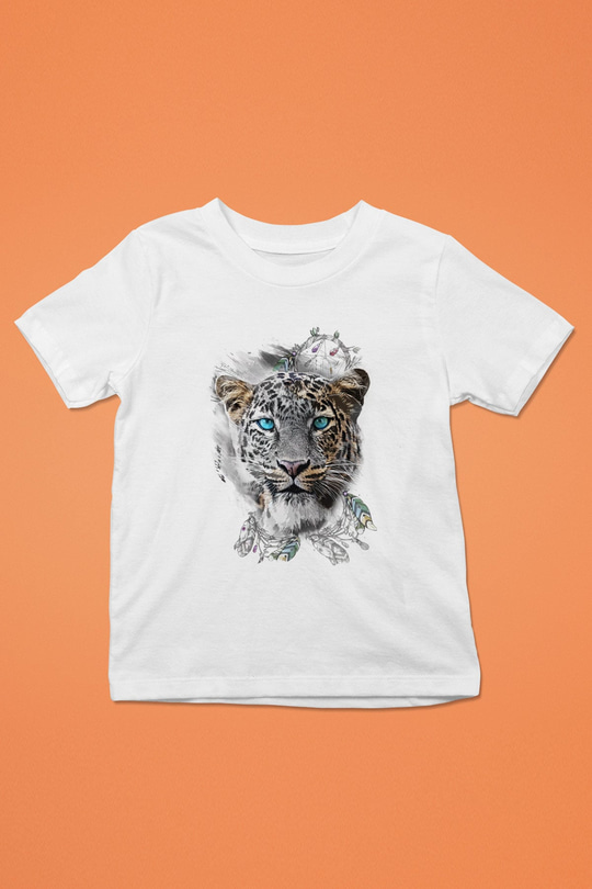 Çita Beyaz Unisex Çocuk Tişört