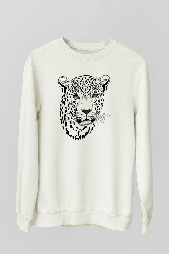 Çita Beyaz Unisex Sweatshirt