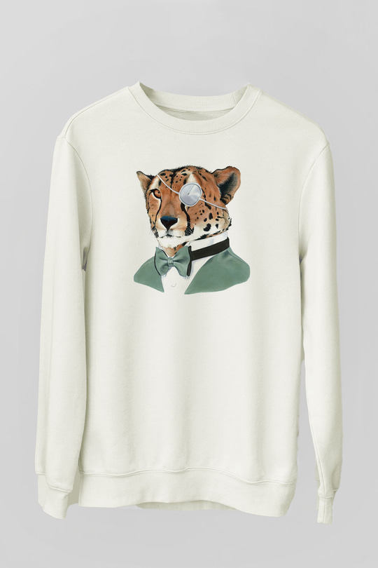Çita Beyaz Unisex Sweatshirt