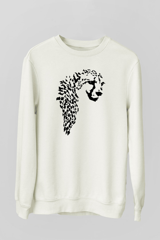 Çita Beyaz Unisex Sweatshirt