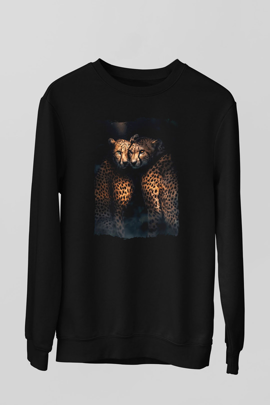 Çita Siyah Unisex Sweatshirt