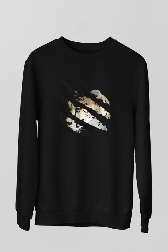Çita Siyah Unisex Sweatshirt