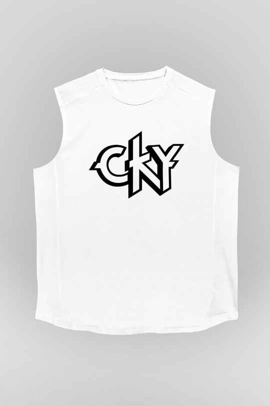 CKY Beyaz Unisex Kolsuz Tişört