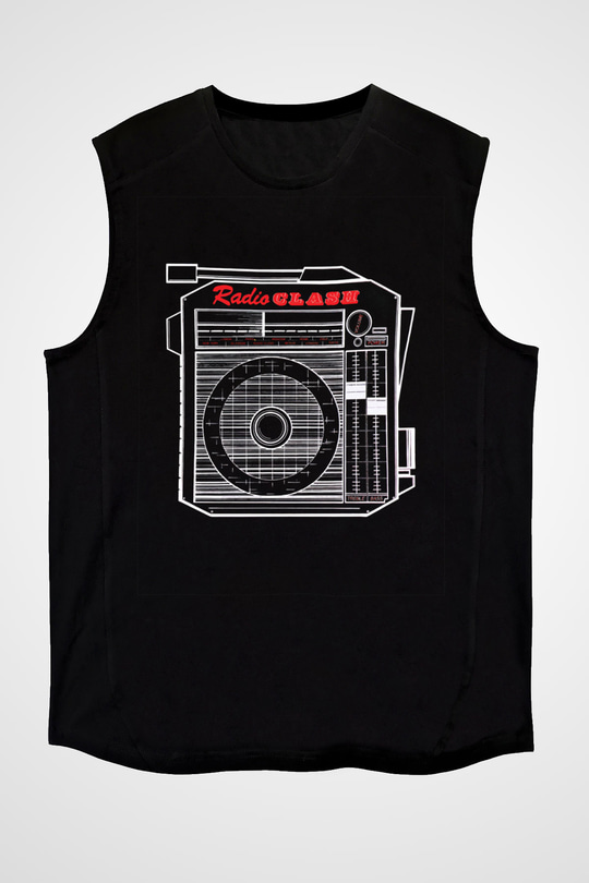 Clash (The) Baskılı Unisex Siyah Kolsuz Tişört