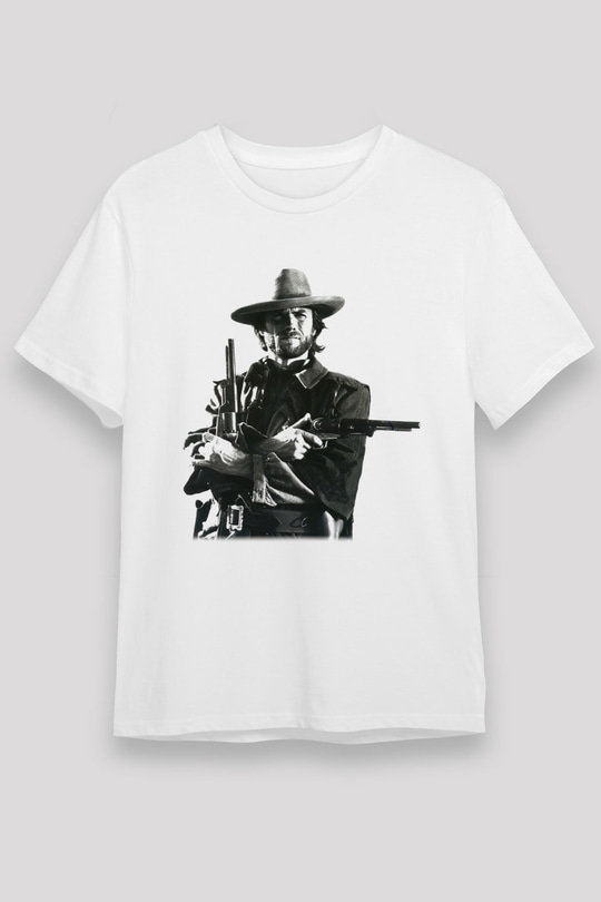 Clint Eastwood Beyaz Unisex Tişört T-Shirt - TişörtFabrikası