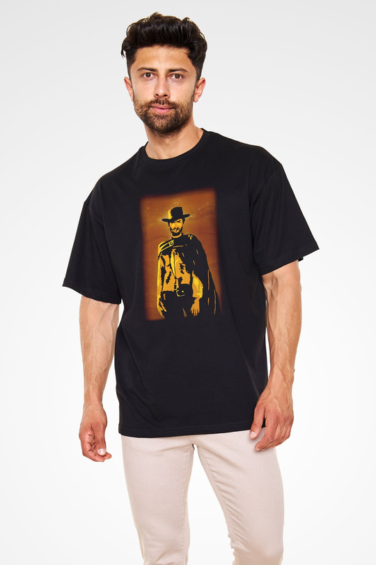 Clint Eastwood Siyah Unisex Oversize Tişört T-Shirt