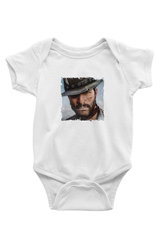 Clint Eastwood Unisex Baskılı Beyaz Bebek Body - Zıbın