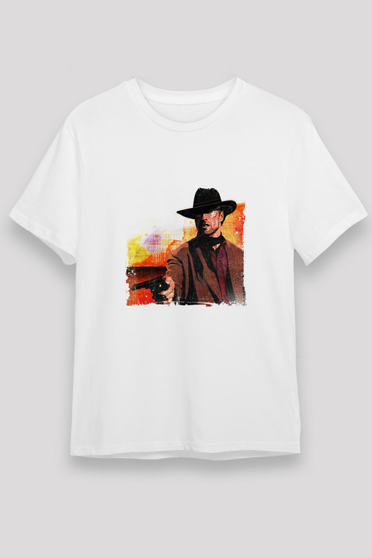 Clint Eastwood Unisex Baskılı Beyaz Tişört
