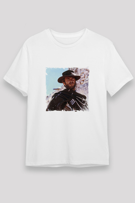 Clint Eastwood Unisex Baskılı Beyaz Tişört