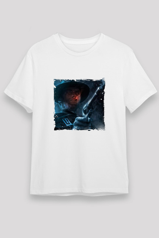 Clint Eastwood Unisex Baskılı Beyaz Tişört