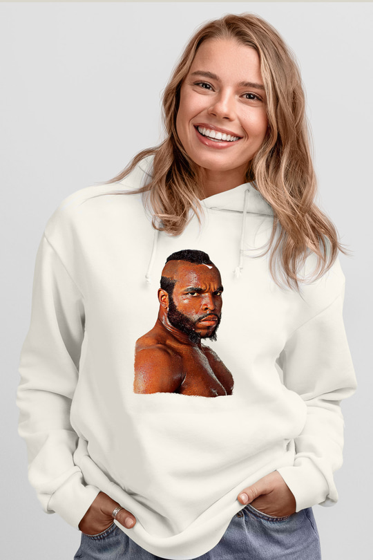 Clubber Baskılı Beyaz Unisex Kapüşonlu Sweatshirt