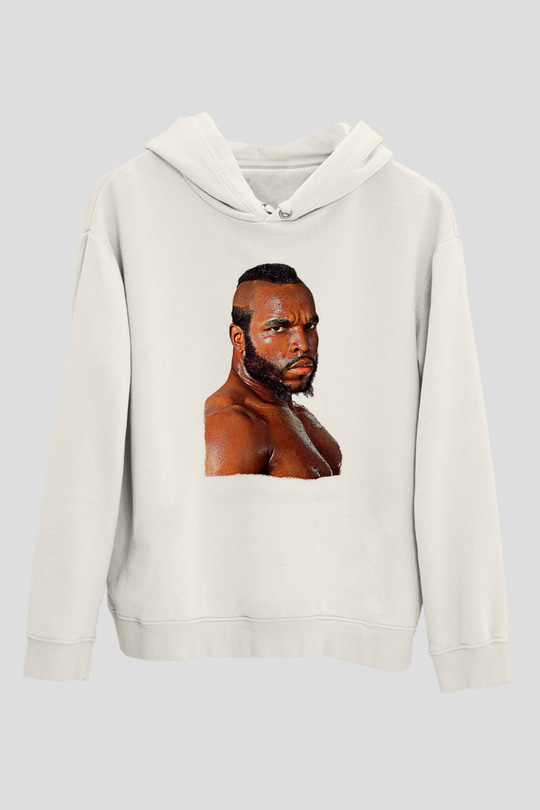 Clubber Baskılı Beyaz Unisex Kapüşonlu Sweatshirt