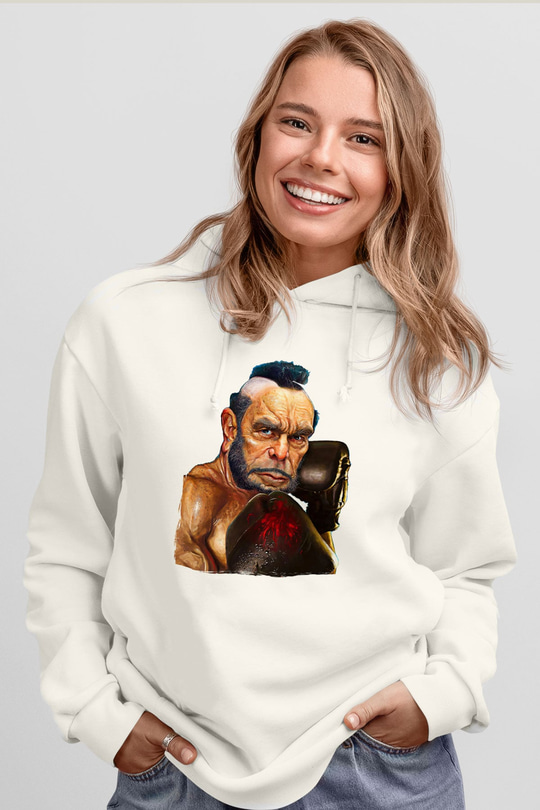 Clubber Baskılı Beyaz Unisex Kapüşonlu Sweatshirt