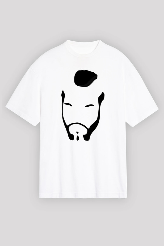 Clubber Baskılı Beyaz Unisex Oversize Tişört - Tshirt