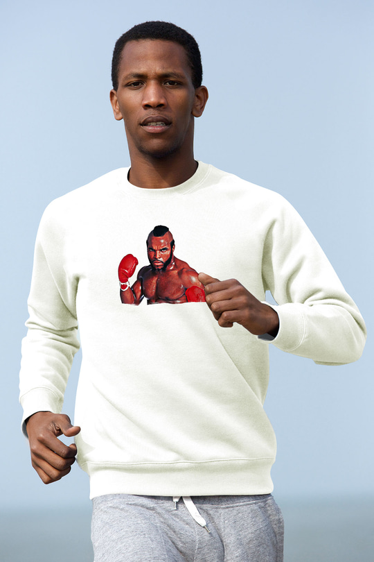 Clubber Baskılı Beyaz Unisex Sweatshirt