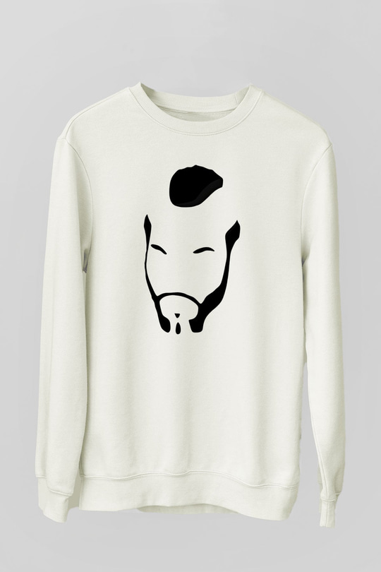 Clubber Baskılı Beyaz Unisex Sweatshirt
