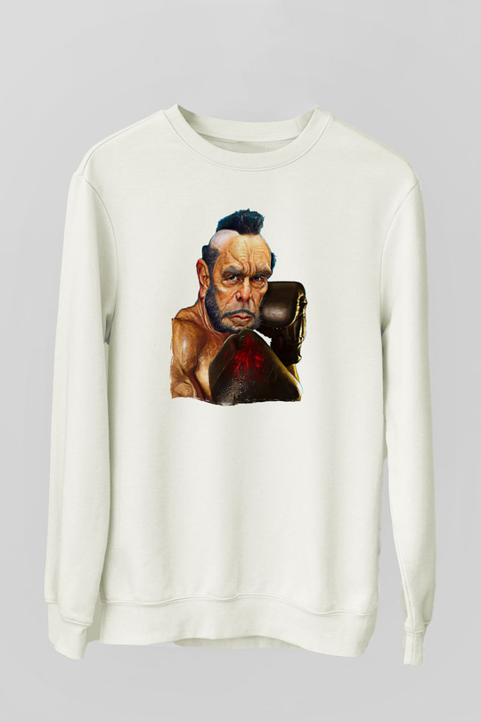 Clubber Baskılı Beyaz Unisex Sweatshirt
