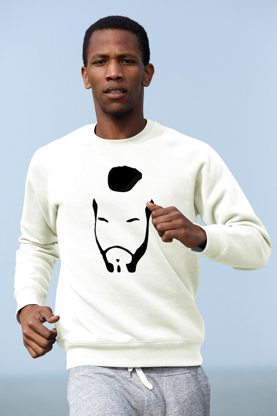 Clubber Baskılı Beyaz Unisex Sweatshirt