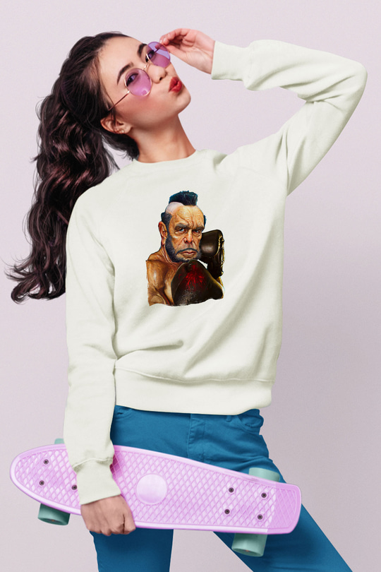 Clubber Baskılı Beyaz Unisex Sweatshirt